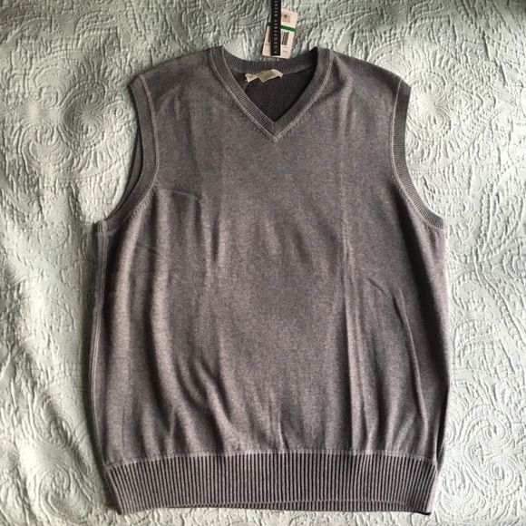 Geoffrey Beene Men’s Vest L Grey Pullover Sweater - Picture 6 of 7